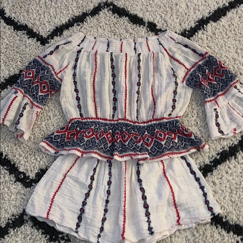 2 piece off the shoulder top/skirt set